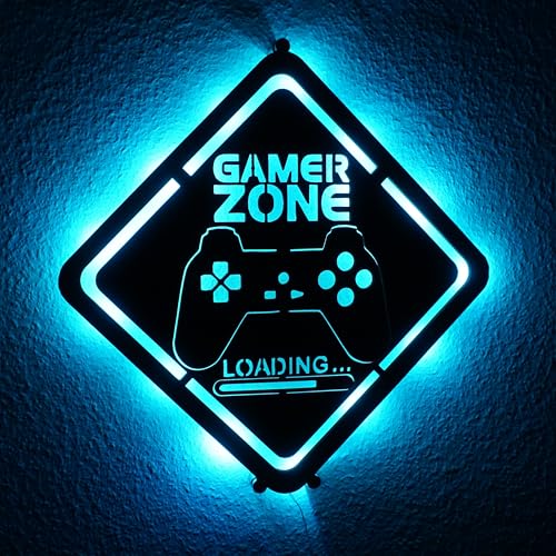 Placa LED de madera de Gamer Zone, para videojuegos, con diseño