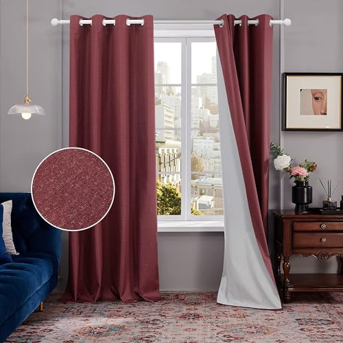 Deconovo Gardinen Wohnzimmer 100% Blickdichte Gardinen Fenster Sonnenschutz...