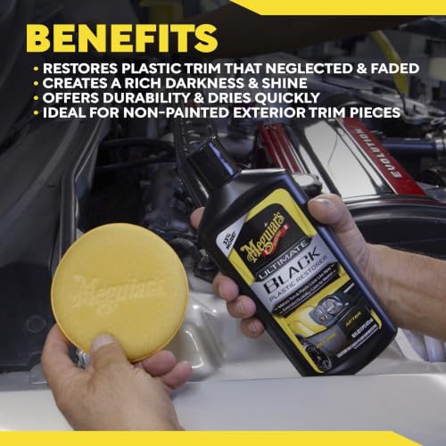Meguiar's Ultimate Black Plastic Restorer - Kunststoffpflege Auto - Zierleisten & Stoßfänger - hervorragender UV-Schutz und Glanz - Schutz… – Ansicht 4