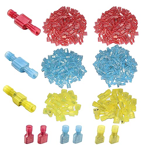 240 Pcs Quick Disconnect Wire Crimp Terminal Kit - MuHize Nylon Male Female Wire Connectors, Fully Insulated Spade Connector Assortment