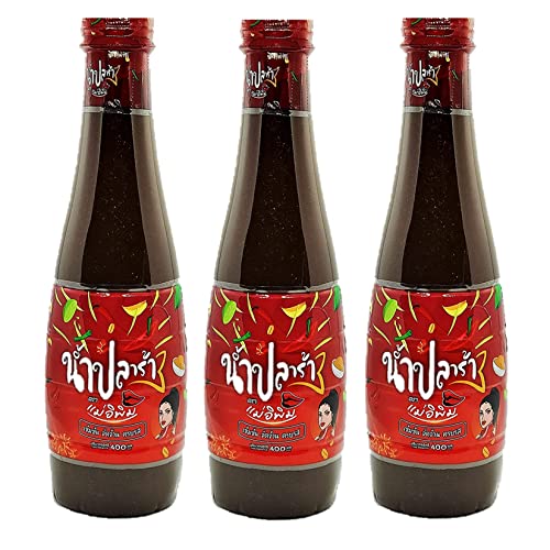 E Pim Thai Fermented Fish Sauce Pimrypie Mea E-Pim Plara Nam Pla Ra Papaya Salad Dressing (400ml, 3)