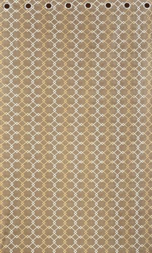 Image of Check Designer Curtains | Parde for Door| Living Room Curtain Panel 4X7 Feet Long Curtain Set of 2 Pcs, Brown