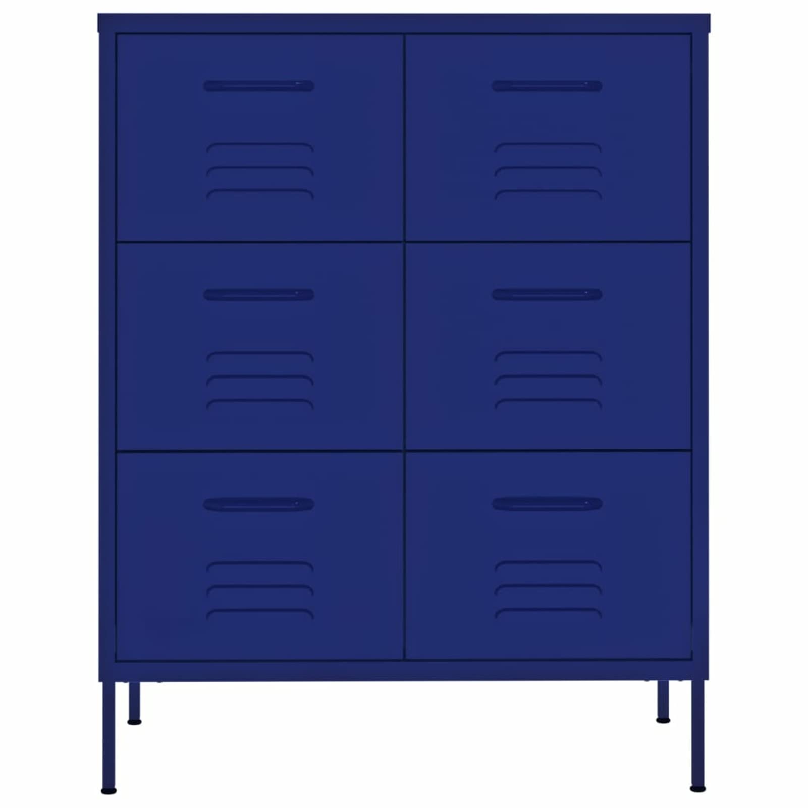 Szafa z szufladami, granatowa, 80 x 35 x 101,5 cm, szafa komodowa, Drawer Cabinet, szafka pomocnicza, szafka z szufladami, stal