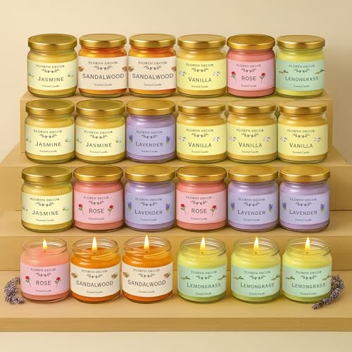 Floryn Decor Jar Scented Candles Gift Set | Scented Candle Set of...