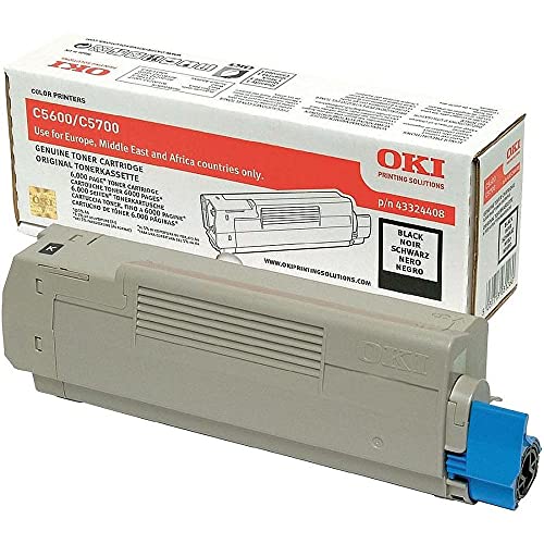 ECOPRO   Tóner original para las impresoras OKI C5600 C5700   Negro   de 6.000 páginas A4   Cod 43324408