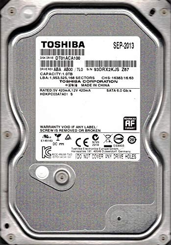 Preisvergleich Produktbild Toshiba DT01ACA100 Interne ABA AB00 / 7L0 China 1 TB Desktop Festplatte