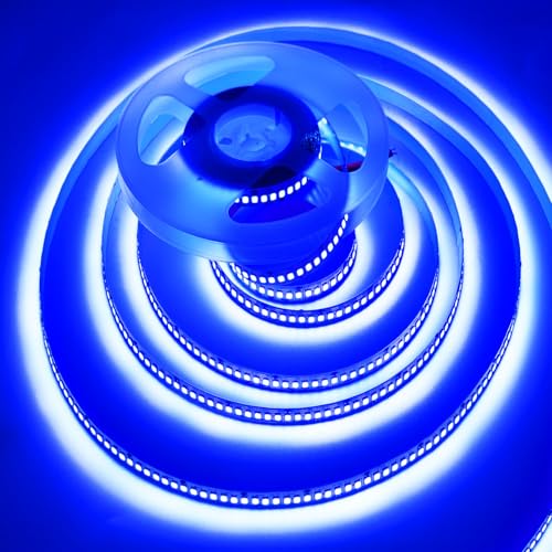 Image of SUYOOULIN LED Strip Lights, 66ft /20m SMD 2835 2400 LEDs Light Strips, 60000LM Flexible AC 110V Waterproof IP68 LED Ribbon, DIY Christmas Home Kitchen Indoor Party Decoration(Blue)