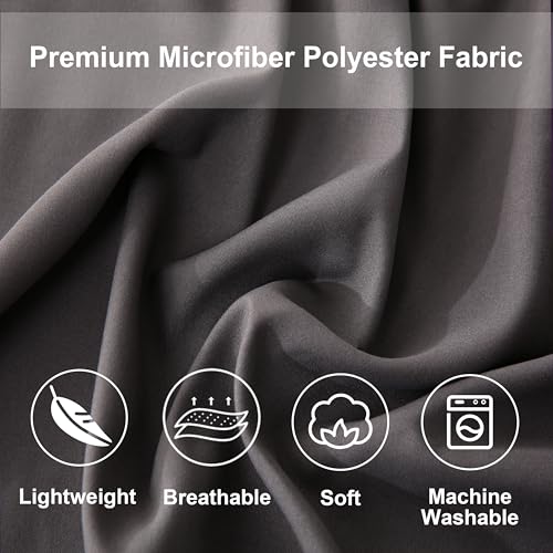 DOWNCOOL King Size Comforter Set, 7Pcs Bedding Comforter Sets Black/Grey, All Season Down Alternative Bedding Comforter Sets with Comforter, Flat Sheet, Fitted Sheet, 2 Pillow Shams & 2 Pillowcases