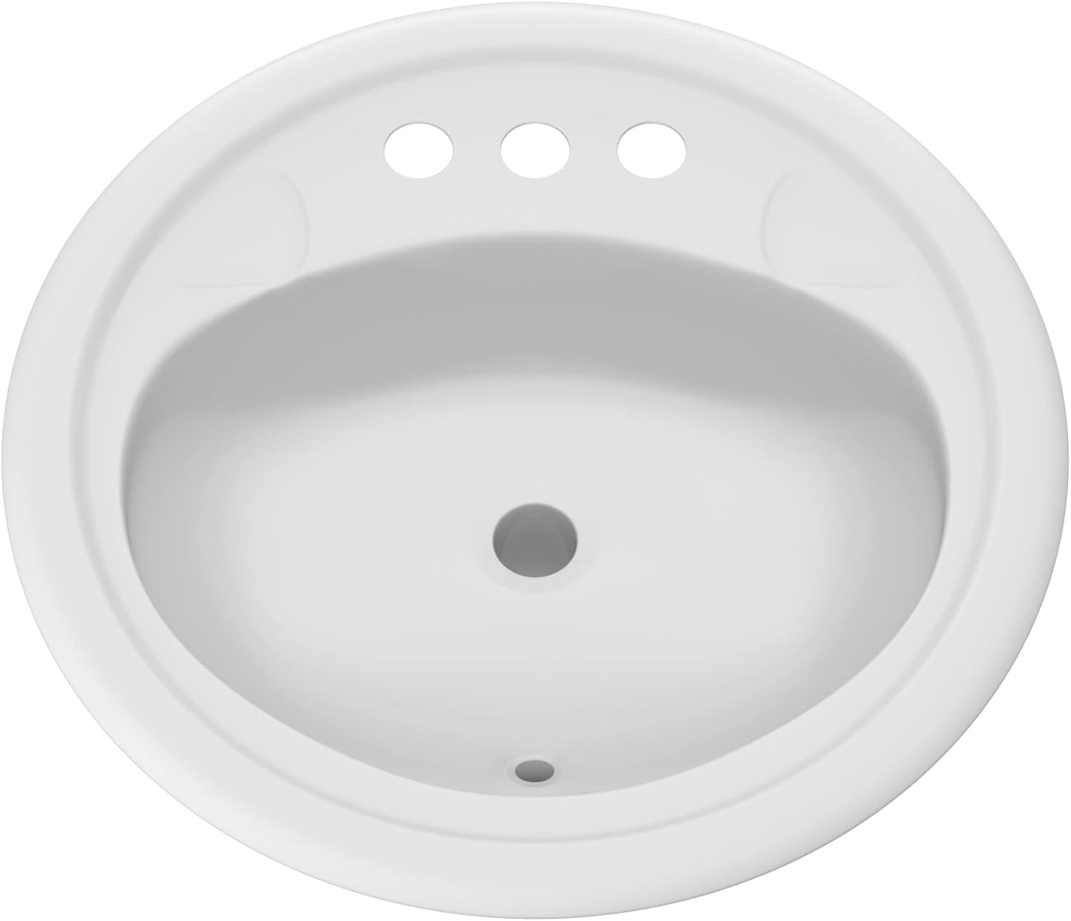 PROFLO PFS194R Getchell 19" Circular Enameled Steel Drop In Bathroom Sink with Overflow and 3 Faucet Holes at 4" Centers - White