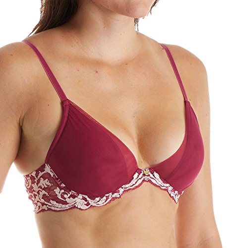 Soutien-gorge plongeant Natori Envious 32DDD Berry Tulle pour grand bonnet et décolleté en V