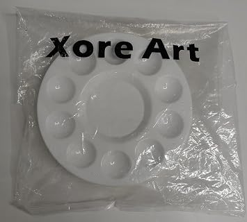 XORE Art 10pcs Paint Tray Palettes,Plastic Round Pallet for Kids or Pupils to Painting, DIY Craft at Home, Kindergarten or School