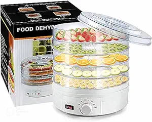 Fathom Electric Food Dehydrator with Stackable Trays, Adjustable Thermostate, and Advanced Air Flow System - Ideal for Healthy Snacks, Fruit, Vegetables, Meat, Fish, and Jerky Making (White)
