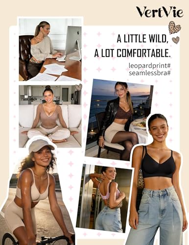 Image of Vertvie Womens Seamless Jelly Bras No Underwire Comfort Push Up Bras Buttery Soft Wireless Bralette Full Coverage Sports Bra