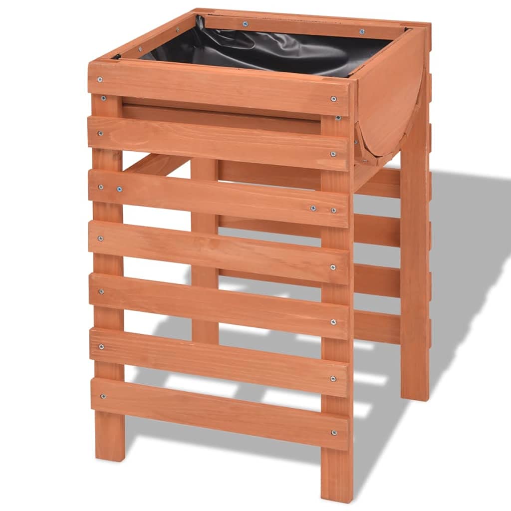 Macetero de madera, 38 x 36 x 60 cm, jardinera para jardín, jardinera, jardinera, jardinera con espacio de almacenamiento y altura de trabajo ideal para balcón, terraza, porche