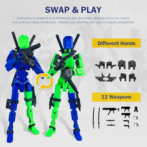 Image of (Assembly Completed) BHOOTIA Dummy 13 Action Figure | with Weapons| Assembly Completed | 3D Printed (Blue)