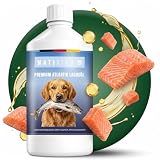 NatiVivo Olio di salmone premium 1000 ml – olio di pesce di alta qualità per cani, gatti e cavalli – ricco di acidi grassi Omega 3 e 6 – olio di barf naturale per cani