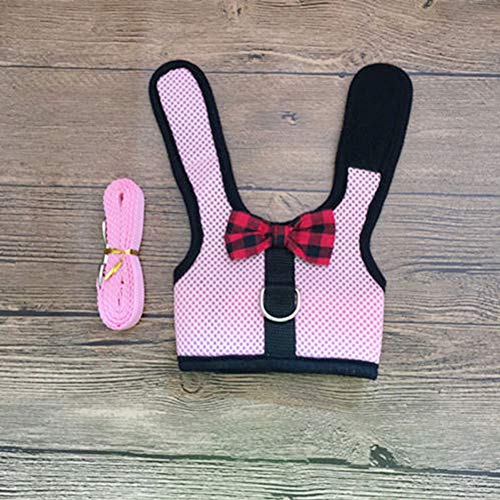 Arnés para Chaleco de Mascota, Conejo de Gato, Tejido Transpirable, con Correa elástica de Seguridad Ajustable para el Viaje y Uso Diario