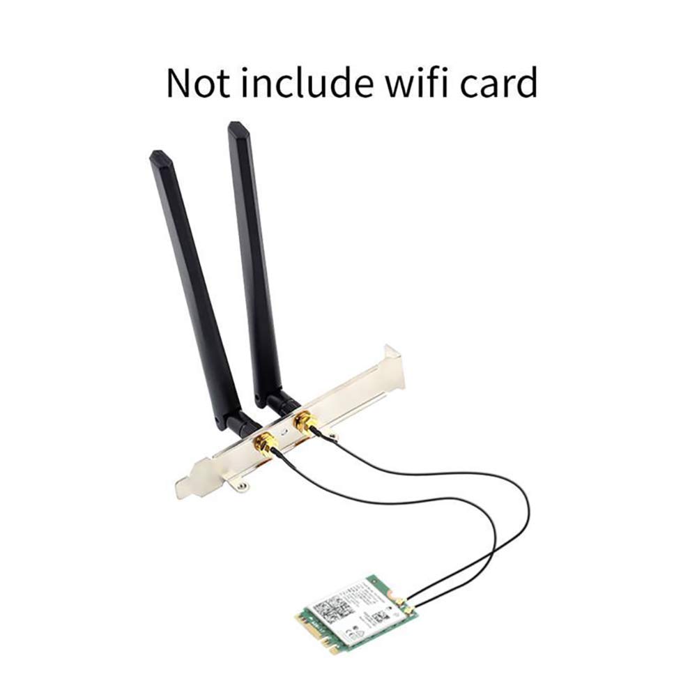 Dual Band 5dbi Wireless WiFi Antenna RP-SMA + MHF4/IPEX Pigtail Cable Desktop Kit for NGFF M.2 Card Intel AX200 9260 8265 3G/4G Module