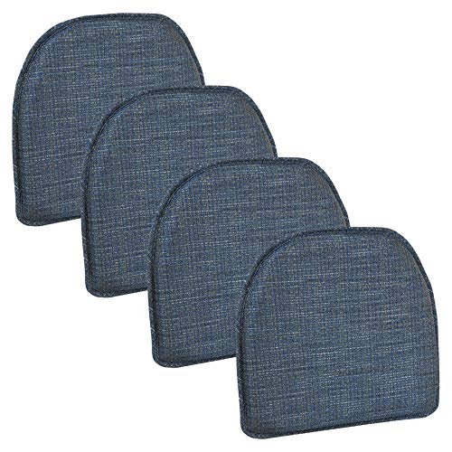Klear Vu Raindrop The Gripper Non Slip Chair Cushions, Soft & Comfortable Seat Pad, Sitting Pillow for Kitchen, Dining or Office, 4 Count (Pack of 1), 02 Blue