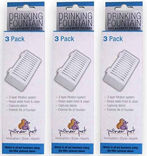 Pioneer Pet 3 Pack de filtros en Forma de T para Comida de Cisne + estación de Agua y Fuente Serena de preminum (9 filtros)