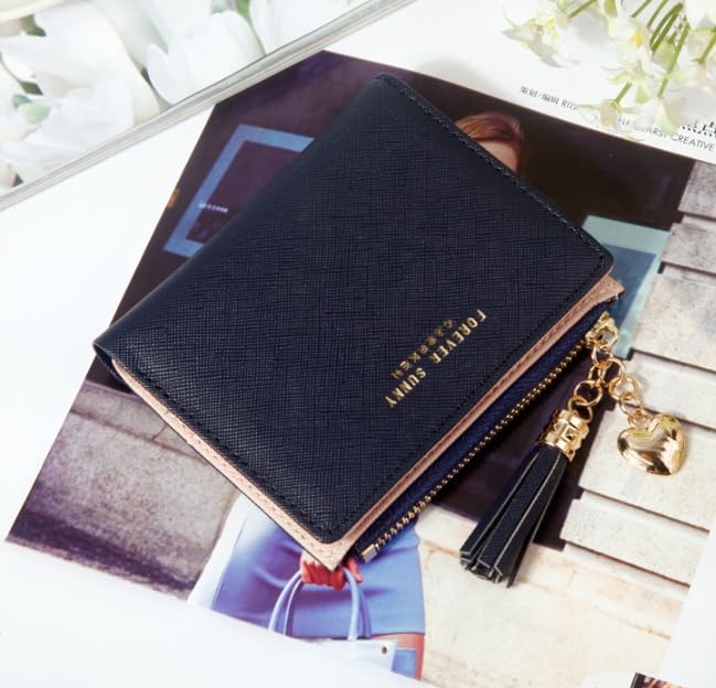 Women's Compact Wallet Small Tassel Zipper Clutch Card Holder Wallet Pendant Credit Card Holder3