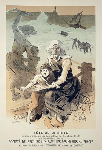 Affiche impression toile Soirée caritative Jules Chéret art mural bureau 60x90cm