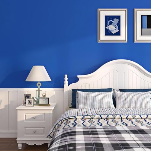 Image of HOME13 Royal Blue Contact Paper Matte Self-Adhesive Paper for Decorating Wall Table Wall, Door and Furniture (24inches By 48inches, Royal Blue Matte Wallpaper)