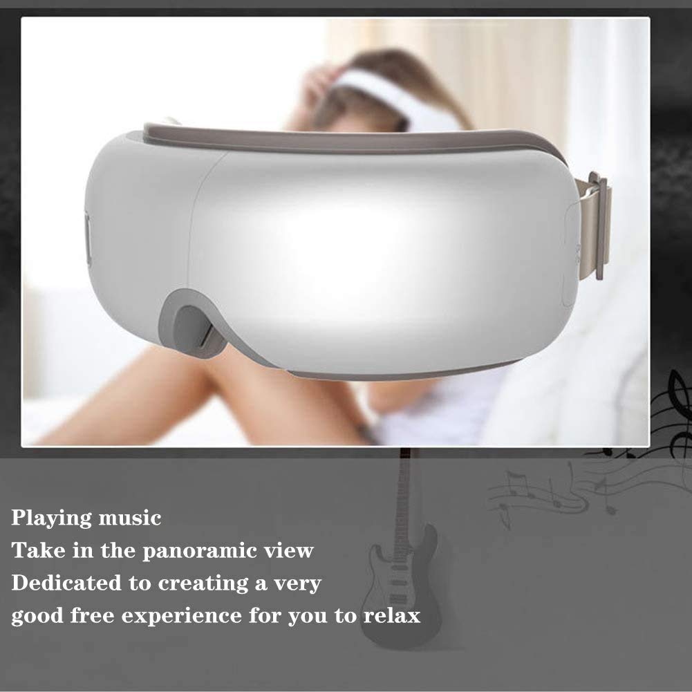 Augenmassagegerät, 6 Funktionen, 5 Modi, elektrisches Augenmassagegerät mit Wärme, Vibration, Luftdruck 4D zur Linderung der Ermüdung der Augen, Bluetooth-Musik, Verbesserung des Schlafes,
