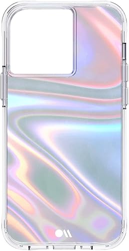 Case-Mate - Funda Soap Bubble para iPhone 13 Pro con diseño iridiscente, protección contra caídas de 10 pies, 6.1 pulgadas
