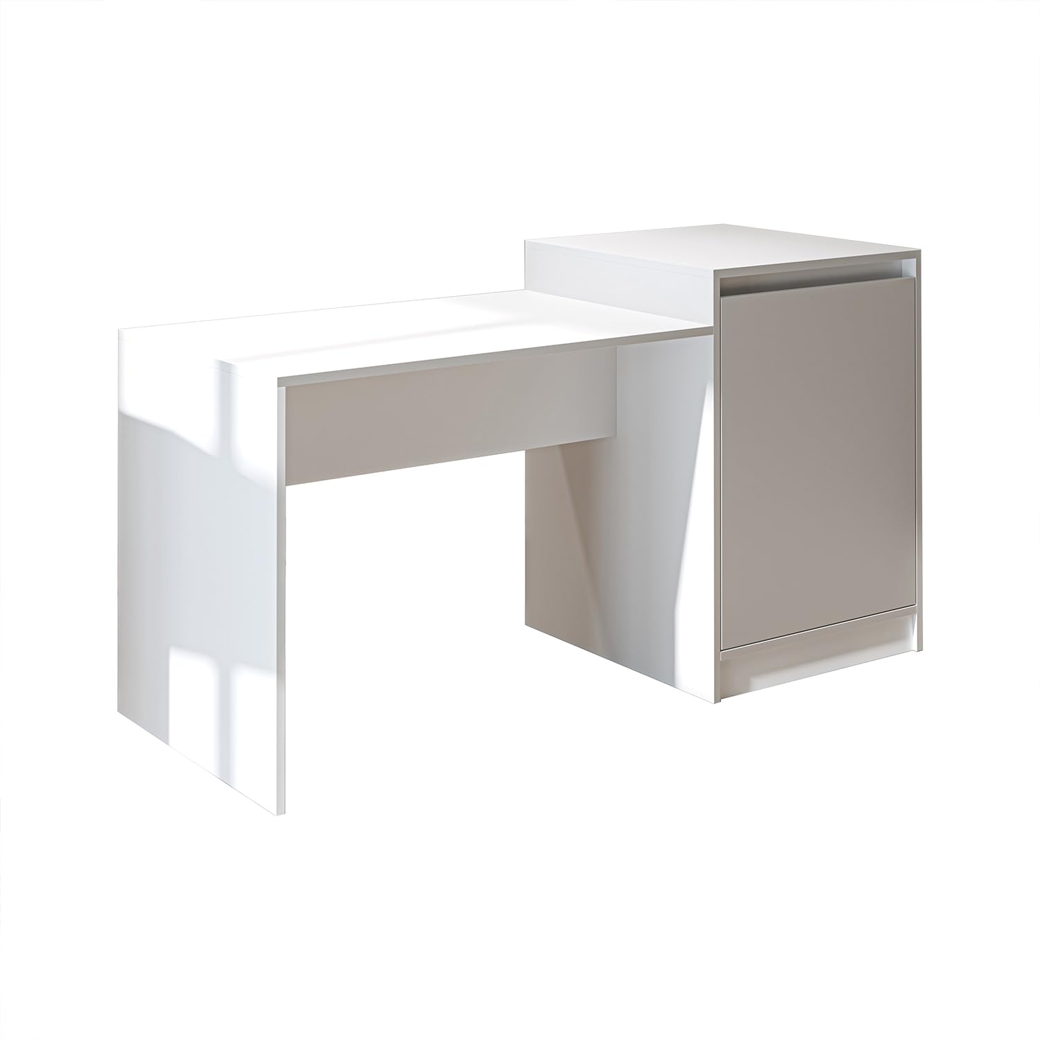 ROOMART Kücheninsel „Milano“ – Küchentisch & Esstisch mit Stauraum, Küchenschrank-Kombination, BHT: 160 x 85 x 60 cm – Modern & platzsparend (Weiß)