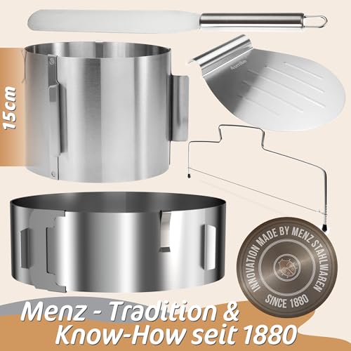 Foto von 4smile Tortenring verstellbar hoch 7,5 cm - Edelstahl Backring verstellbar 16-30 cm - Formstabile Tortenform mit Arretierung zum Backen und für die Torten-Zubereitung