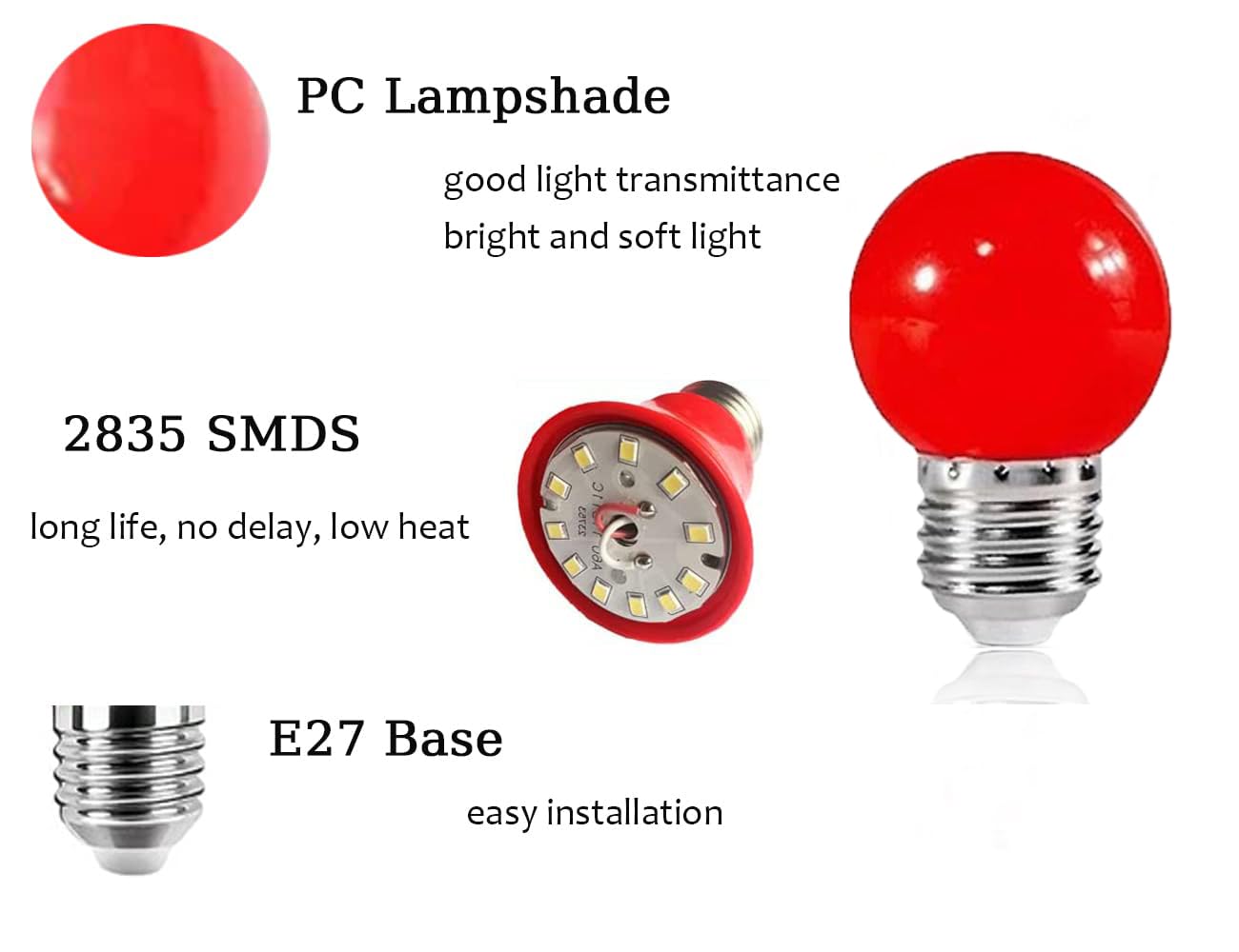 MZYOYO Confezione da 28 lampadine colorate E27 da 2 W, per catena luminosa, feste, decorazioni natalizie, rosso, verde, blu, arancione, giallo, rosa, viola