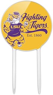 Acrylic Mike the Fighting Tiger LSU Cake Topper Party Decoration for Wedding Anniversary Birthday Graduation