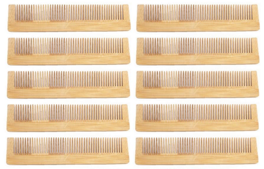 Peine de Madera de Bambú Anti-estático 10 Piezas miniatura 2