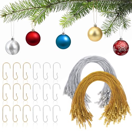 Junebrushs 8154 120Pcs Christmas Ornament Hooks And Strings cover