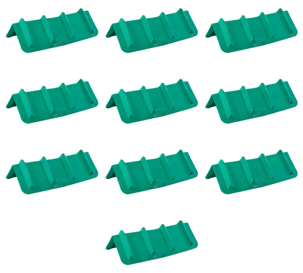 Mytee Products 10 Pack 8"x8"x36" Green Flatbed Corner Protector - V Shaped Edge Guard for Tie-Down Winch &amp; Ratchet Straps - Plastic Corner Protector for Flatbed Trailer Cargo Load