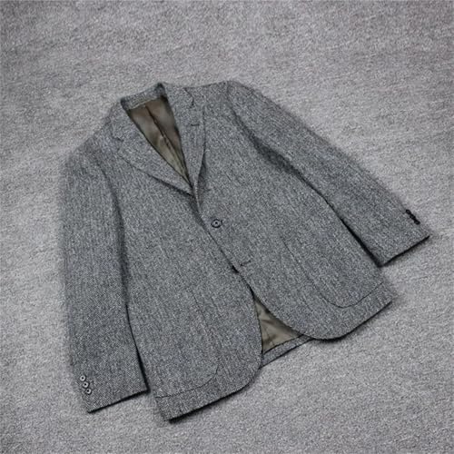 Men's Wool Herringbone Suit British Khaki Business Casual Suits Coats3