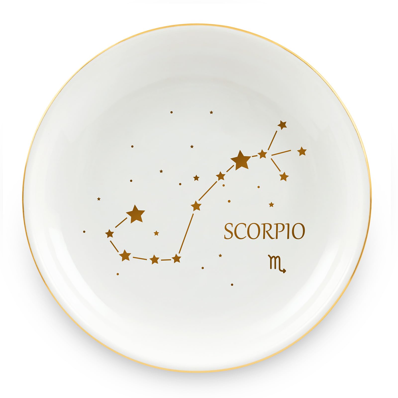 Homlouue Scorpio Zodiac Ring Dish - Birthday Gift for Women - Ceramic Astrology Sign Trinket Tray, Jewelry Holder - Constellation Gift for Best Friends