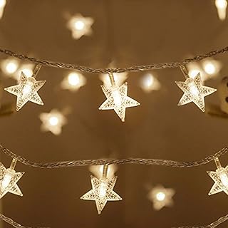 Best Koxly Star String Lights 49 Ft 100 LED 8 Modes Plug in Twinkle Light with Remote Control Fairy Lights for Bedroom Indoor Outdoor Christmas Xmas Tree Room Decor Warm White and Cool White Review 