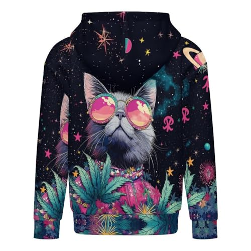 Boys Girls Hoodies 3D Printed Rainbow Tie-dye Cool Hooded Pullover Sweatshirt for Kids3