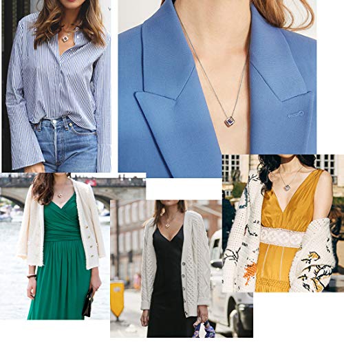 Birthstone Necklace/Earring 925 Sterling Silver Women Cross/3D Cube/Cresent Moon Birth Stone Jewelry Mens Birthday Gift Anniversary Present2