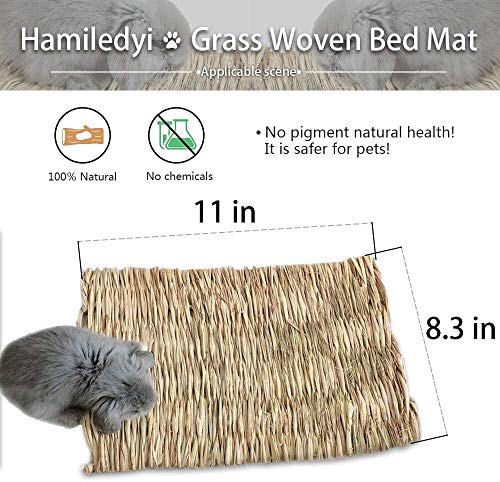 Hamiledyi Grass Mat for Rabbit Bunny Chew Toys Woven Bed Mat for Guinea Pig Chinchilla Squirrel Hamster Cat Dog and Small Animal (12PCS Grass mat) by Hamiledyi - Image 9