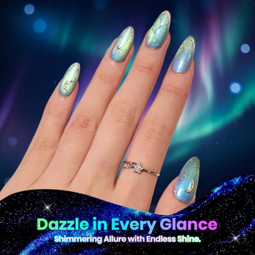 Image of Beetles Cat Eye Gel Polish Set, 8 Colors Magnetic Galaxy Blue Purple Gel Nail Polish with Magnet, Soak Off UV LED Manicure, Starborn Galaxy Aurora Shimmer Shades for Party Gifts