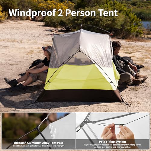 Image of Naturehike Mongar Upgraded 1 /2 /3 Person Backpacking Tent,Waterproof Lightweight Camping Tent with Footprint