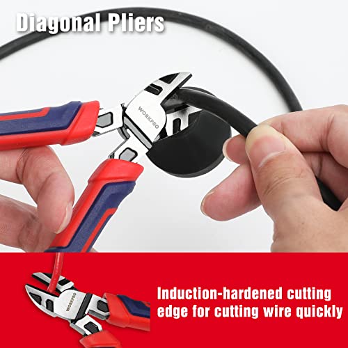 image for WORKPRO 4-Piece Pliers Set, Premium CR-V Construction Pliers Tool Sets