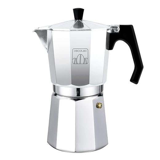 Cecotec cafetera Italiana MokClassic 300 Shiny. Fabricada en Aluminio Fundido, Apta para Diferentes Tipos de Cocina, para 3 Tazas de café