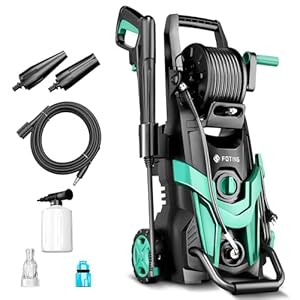 Hochdruckreiniger, Druck: 50 m²/h, Flächenleistung: max. 145 bar, Fördermenge: 420 l/h, Schaumkanone und verstellbare Düsen, Autos, Zäune, Terrassen und Einfahrten,Electric Pressure