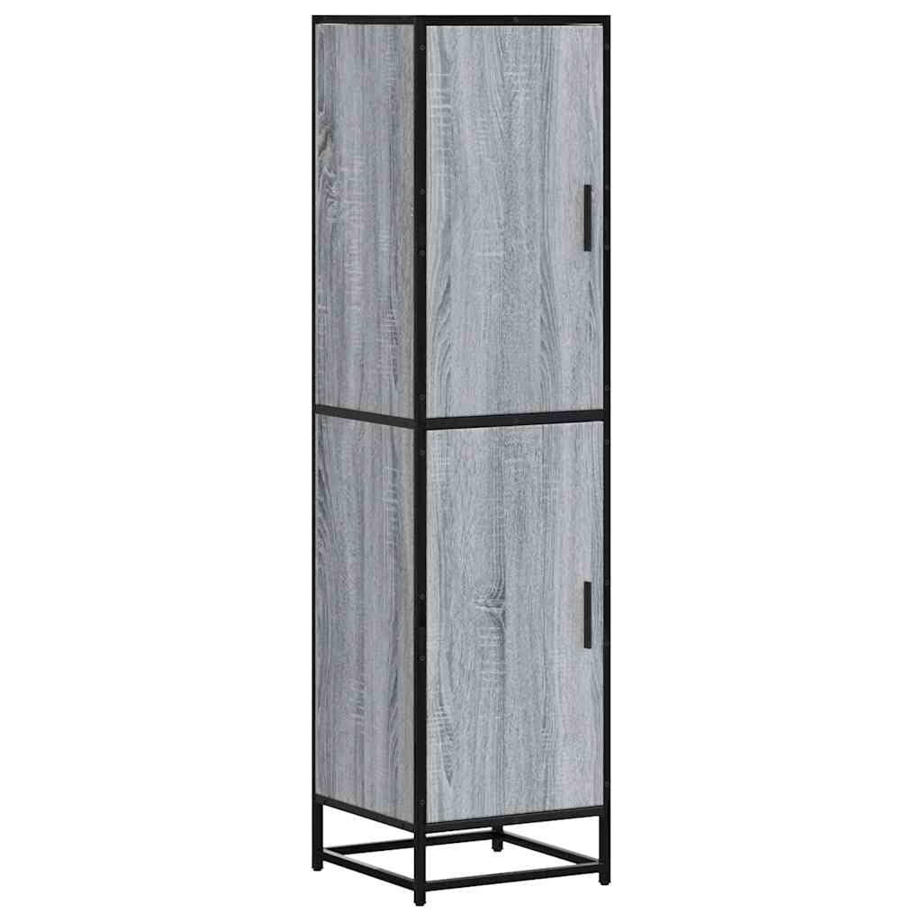 vidaXL Highboard Grau Sonoma 35,5x35x139 cm Holzwerkstoff und Metall, Beistellschrank, schlanker Lagerschrank, hoher Schrank, Hochschrank