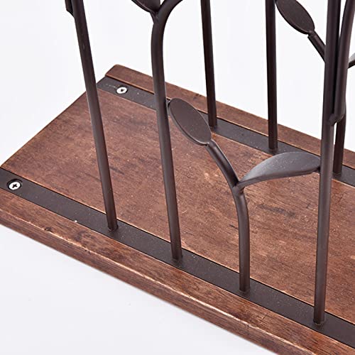 Soporte de vino de madera para 4 botellas y 4 copas miniatura 6