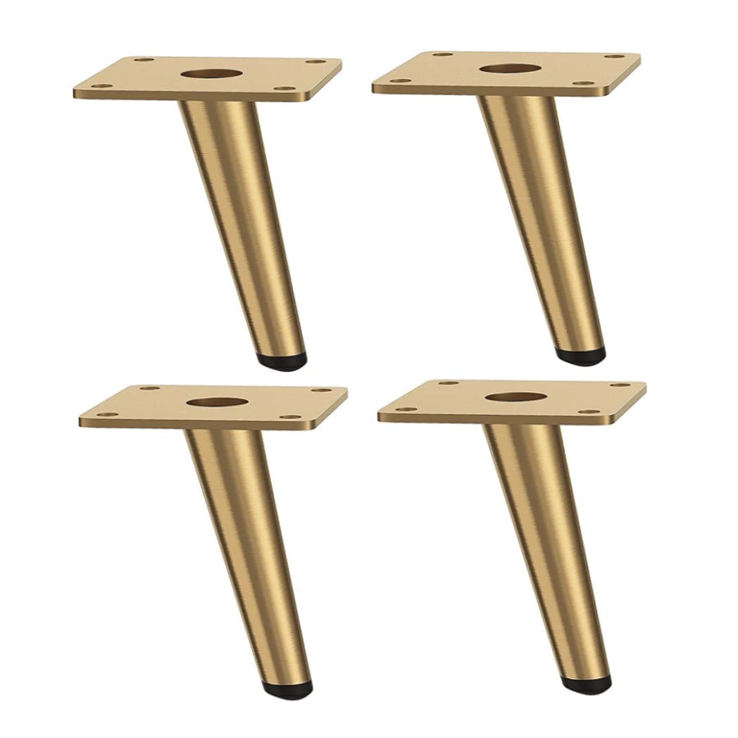 4PCS 10cm Golden Furniture Legs Brushed Replacement Legs for Coffee Table Sofa TV Cabinet Ottoman